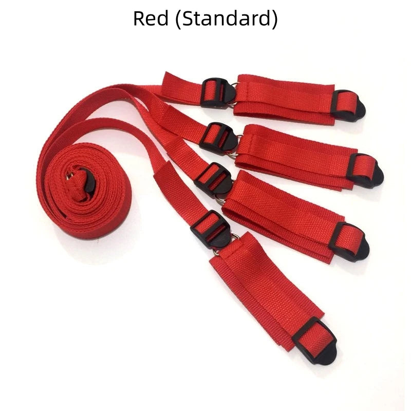 Bed Bondage Restraint Kit Adjustable Soft Wrist & Ankle Cuffs Couples Handcuffs Adult SM Game Lover Intimate Play Bedroom Kit