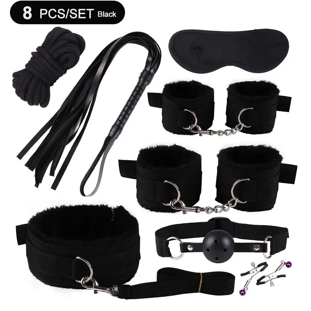 1Set 7/8 Pcs Sex toys For Women BDSM sexual couples kit erotic accessories handcuffs session sex game Adult Sexy Toys sexyshop