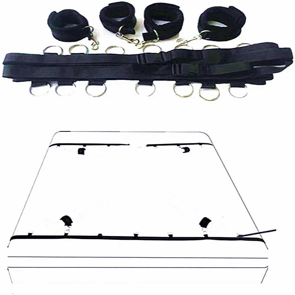 Bed Restraint Set Couple Sex Toys Bondage Handcuff Kit Adult Game Tool 18+ Erotic Tie Downs Arm Ankle Eyeblinder Flirting Sextoy