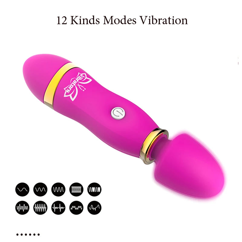 12 Speeds Vagina Vibrator AV Stick Rod Magic Wand Massager Female Masturbator G-Spot Sex Toys for Women Shop Clitoris Stimulator